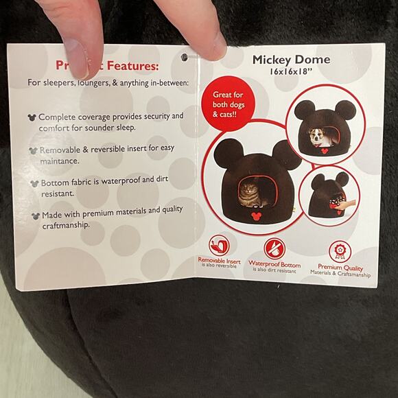 Disney Mickey Mouse Dome Pet Bed New With Tags DISCONTINUED - Picture 9 of 13